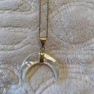 Mother Of Pearl Crescent Moon Necklace